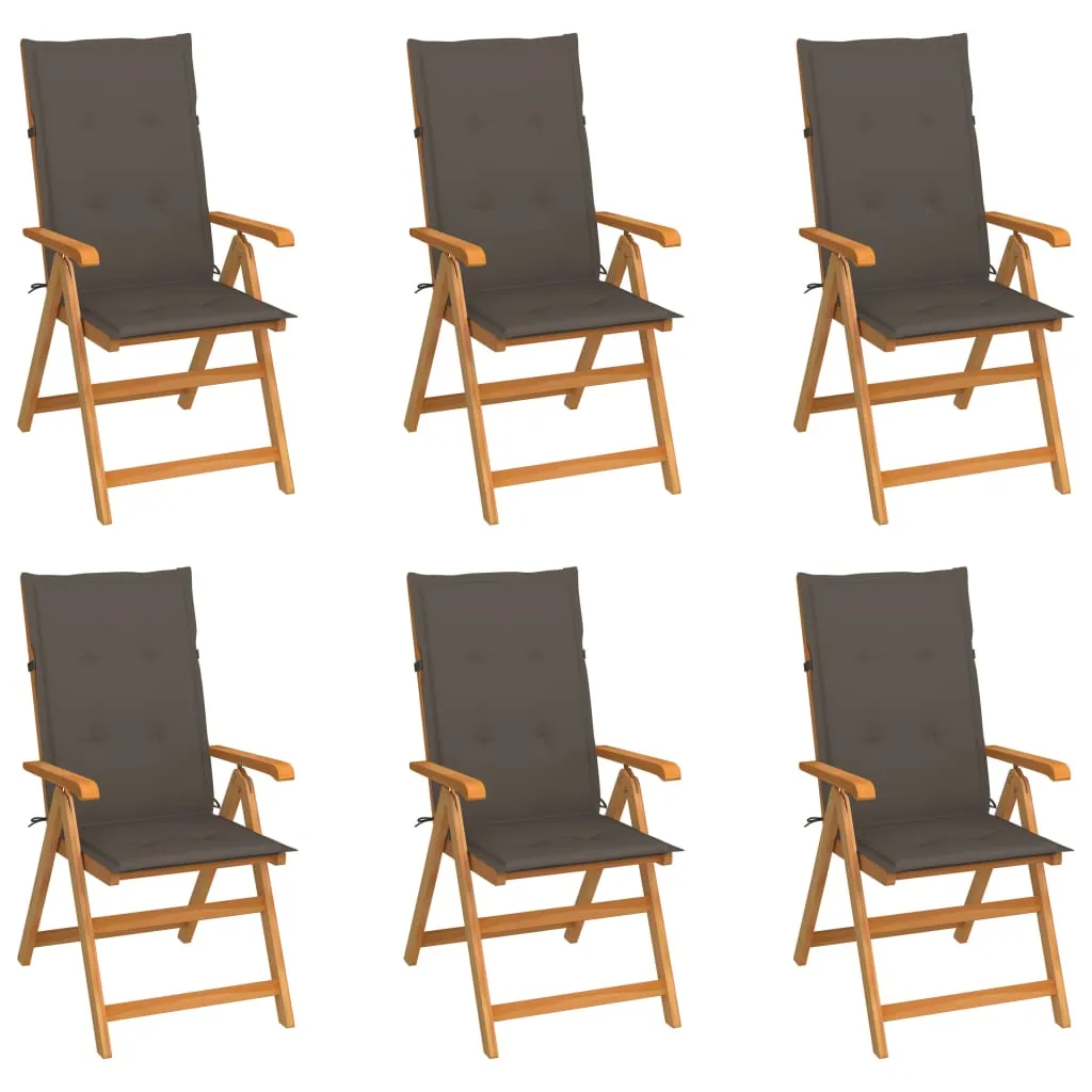 1/2/4/8x Solid Teak Wood Reclining Chairs with Cushions Multi Colors