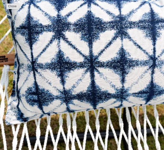 52" Long Hammock Pillow - Sunbrella Midori Indigo
