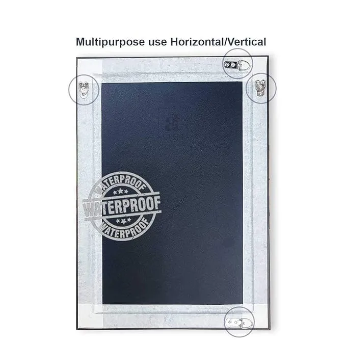 Art Street Elegance Black Wall Decorative Mirror for Bathroom & Home Décor (Black, 15x21 Inch)