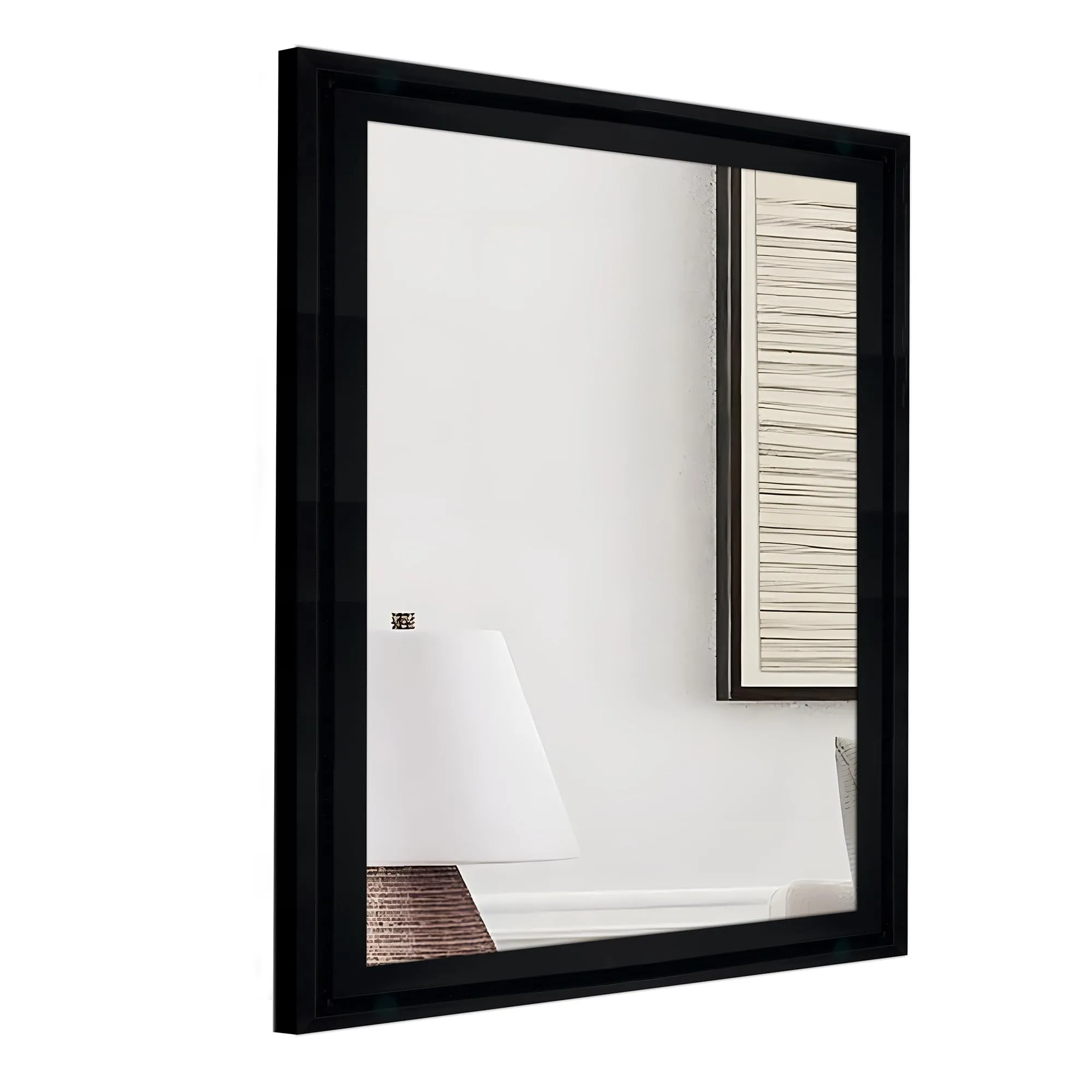 Art Street Elegance Black Wall Decorative Mirror for Bathroom & Home Décor (Black, 15x21 Inch)