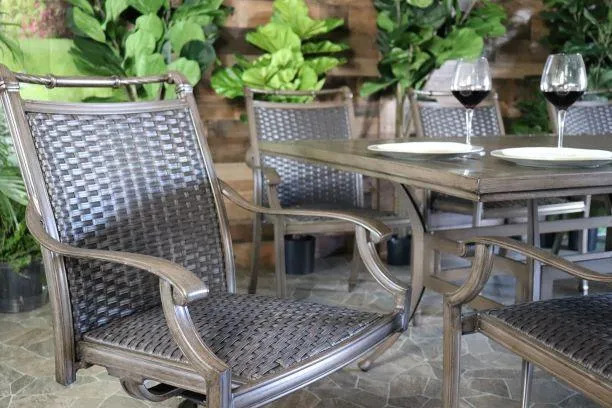 ARUBA 9 PIECE DINING SET - 46" x 93" Dining Table, 6 Chairs and 2 Swivel Chairs