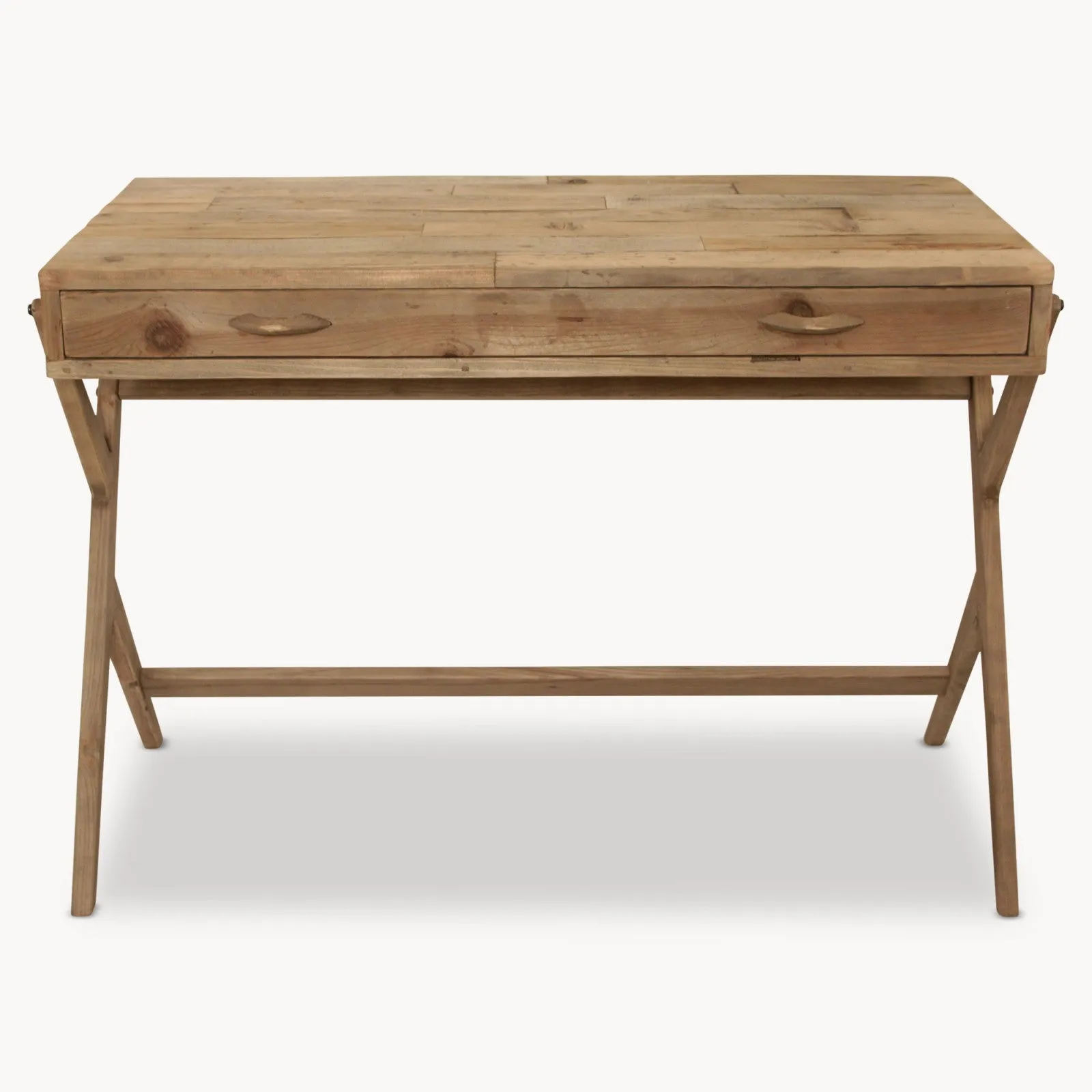 Bleached two draw reclaimed pine desk