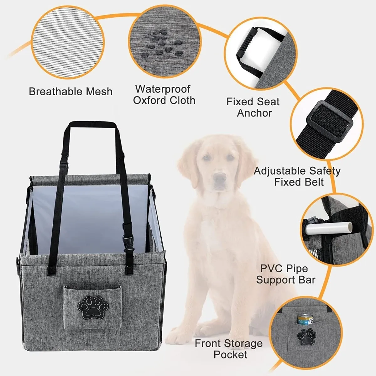 Car Booster Seat- Safety Folding Car Travel- Carrier pet seat