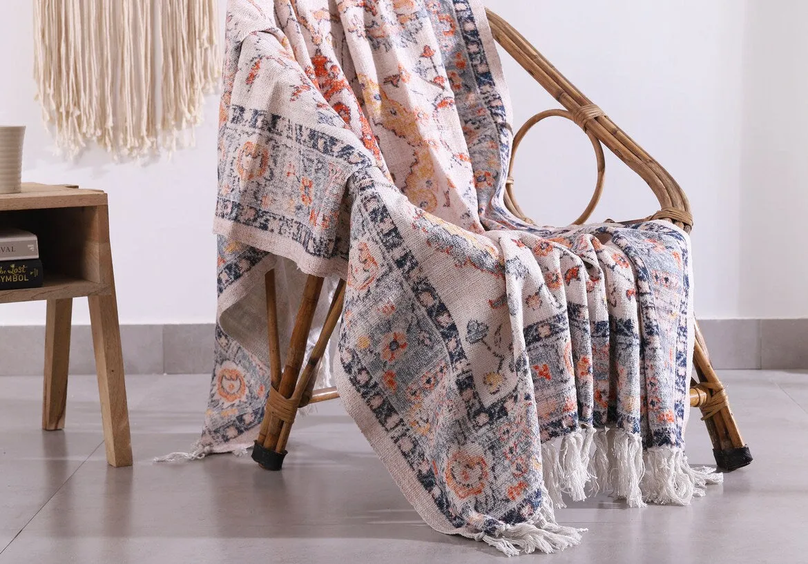 Cotton Throw Blanket - Boho Serene Rug | Soft & Cozy