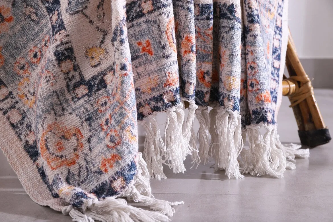 Cotton Throw Blanket - Boho Serene Rug | Soft & Cozy