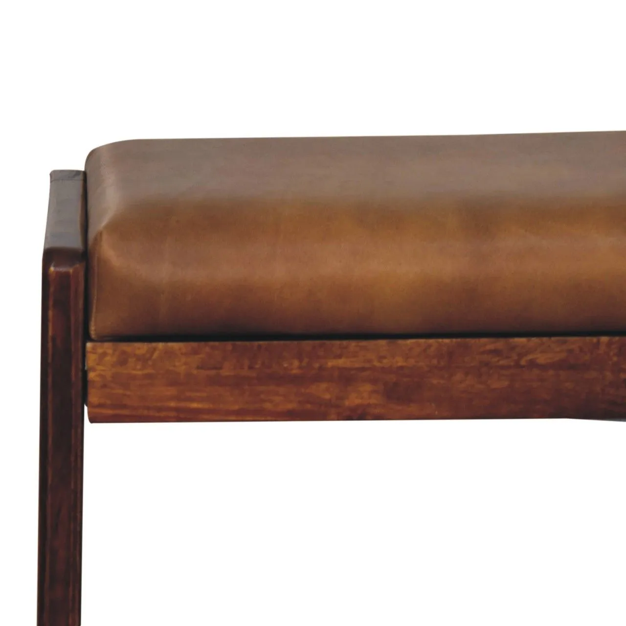 Couch.com Buffalo Hallway Footstool Brown, Wood Construction, Dark Brown Finish by Couch.com