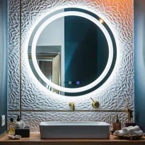 DAZZLIZE MIRROR led Mirror Glass for bedroom and Bedroom Wall Mirror - Decorative Interior Mirrors for Bedroom,dining Room, Drawing Room, Hall, dressing Room and Wash Basin and size(24x24).