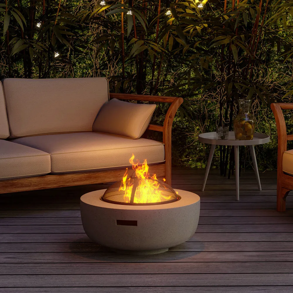 Diameter 60cm MgO Round Fire Pit Outdoor Firepit for Garden and Patio