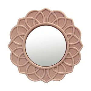 Dusty Rose Ceramic Circular Mirror - 5 Inch (WS)