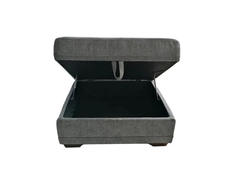 Granite Mendoza Large Ottoman Storage Fabric Trunk - Modern Chic