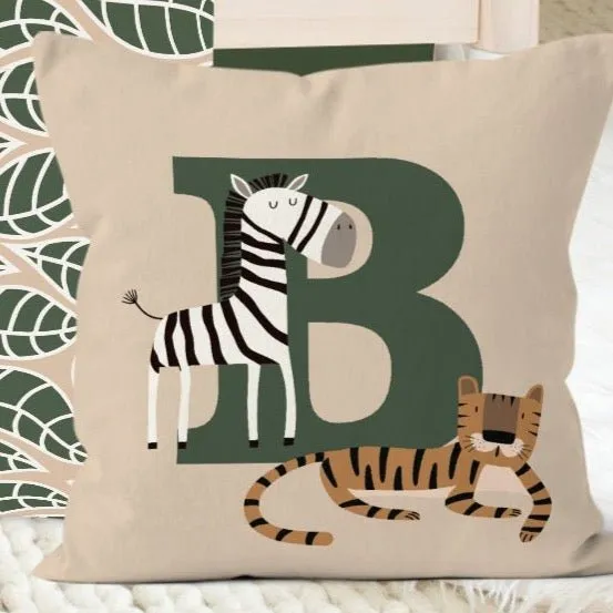 Mod Safari Personalized Nursery Pillow
