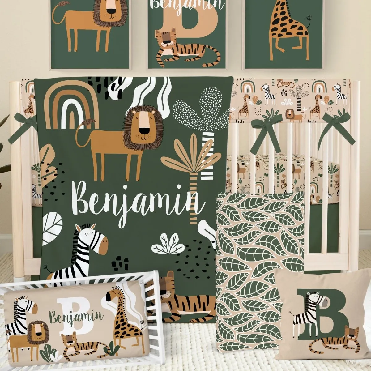 Mod Safari Personalized Nursery Pillow