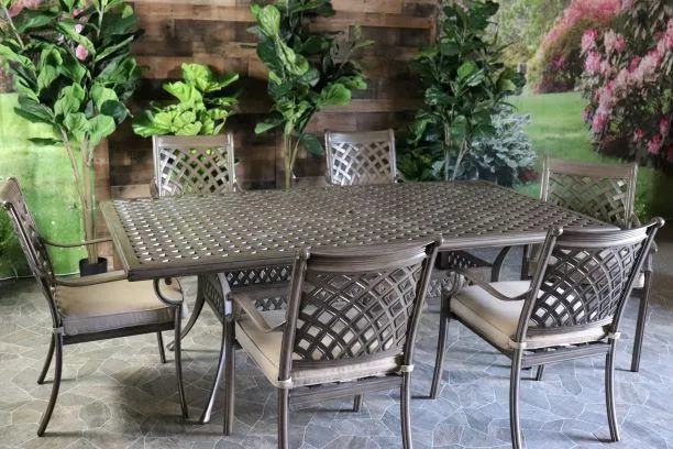 OAKCREST 7 PIECE DINING SET - 46" x 86" Dining Table and 6 Chairs
