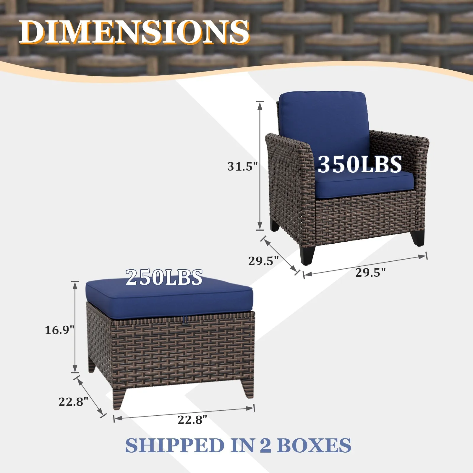 Ocean Vista Wicker Outdoor Patio Seating Set w/ Patio Chairs, 4 Pieces