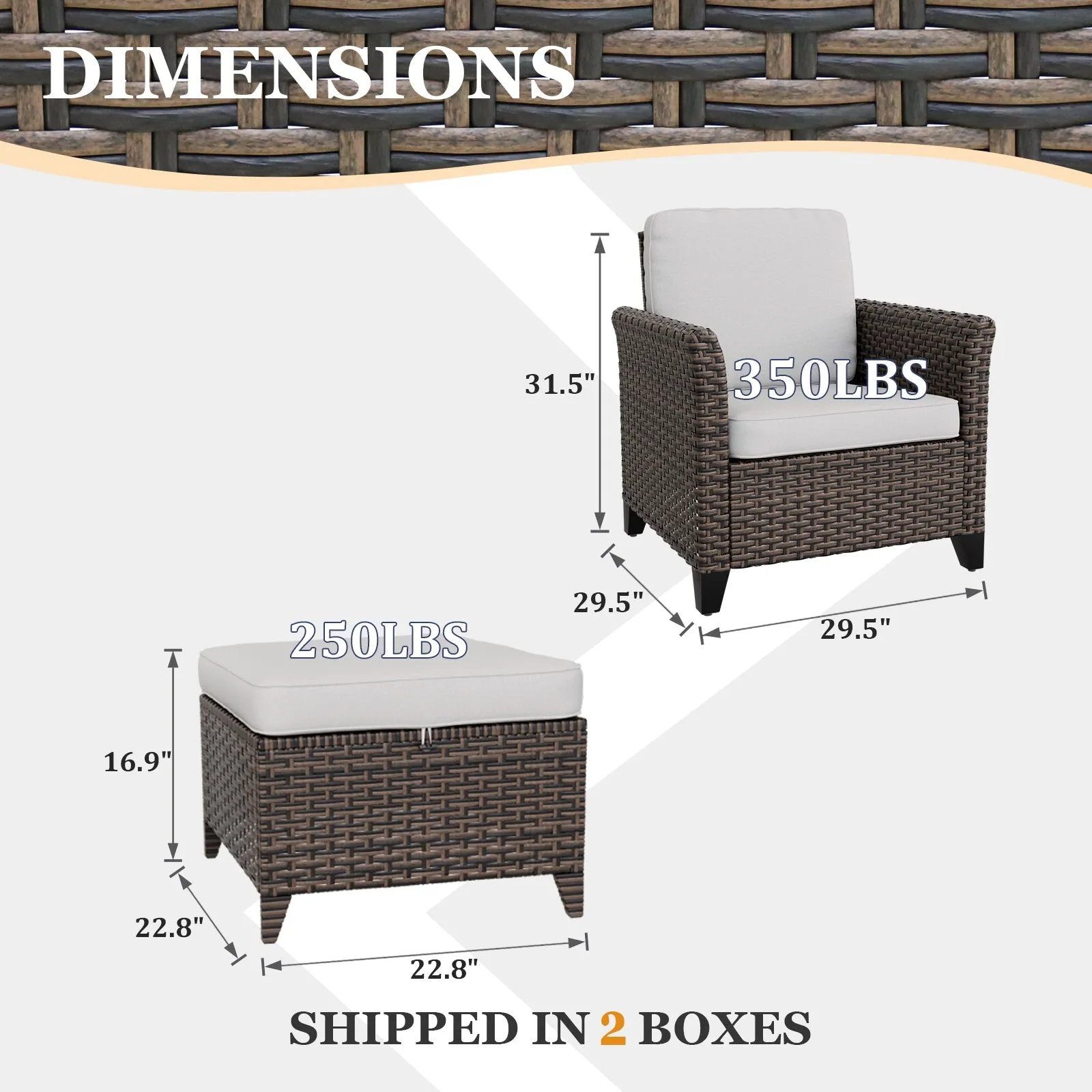 Ocean Vista Wicker Outdoor Patio Seating Set w/ Patio Chairs, 4 Pieces