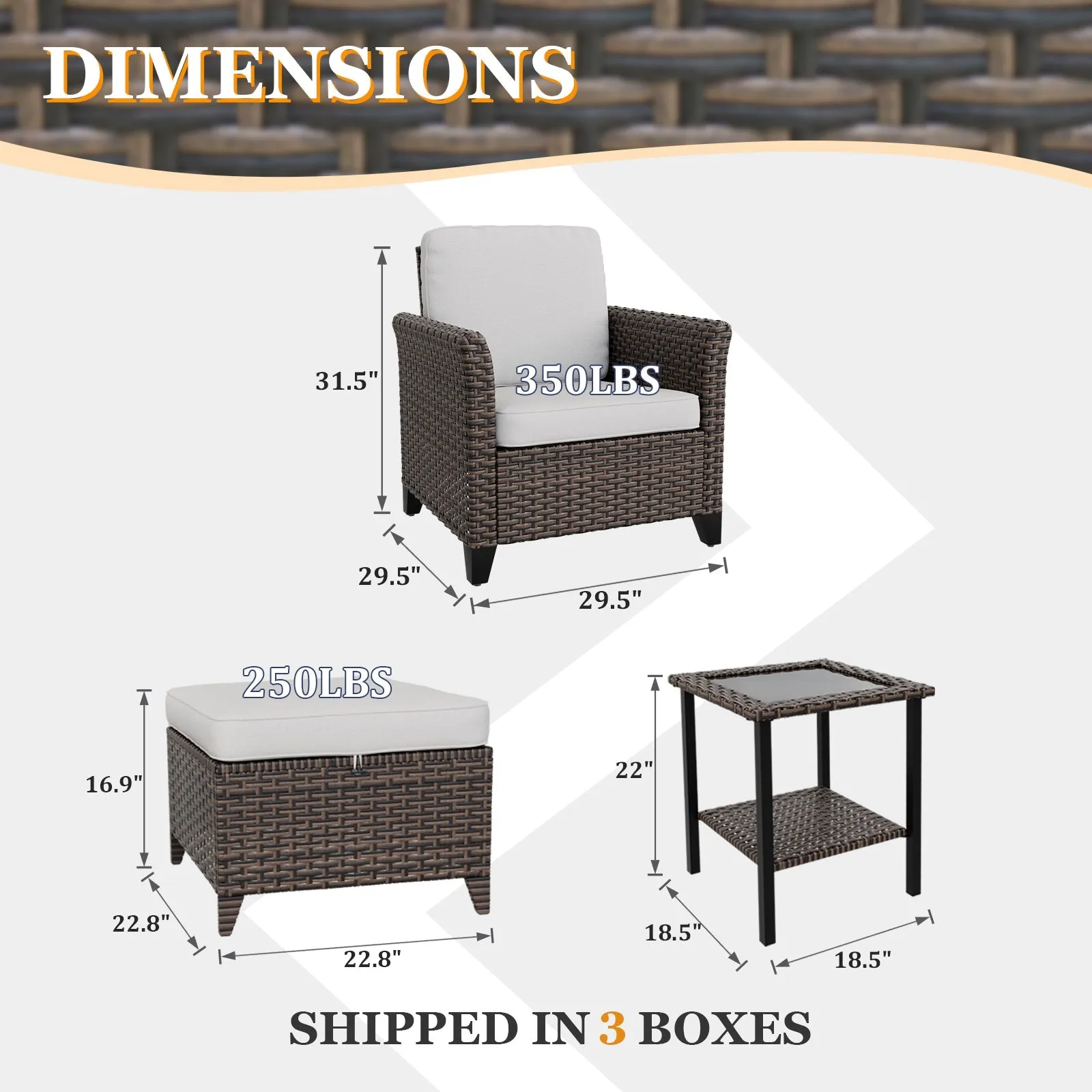 Ocean Vista Wicker Outdoor Patio Seating Set w/ Patio Chairs, 5 Pieces
