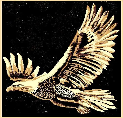 "Eagle Flight" Rustic Northwoods Area Rug (5' 1-1/2" x 6' 10")