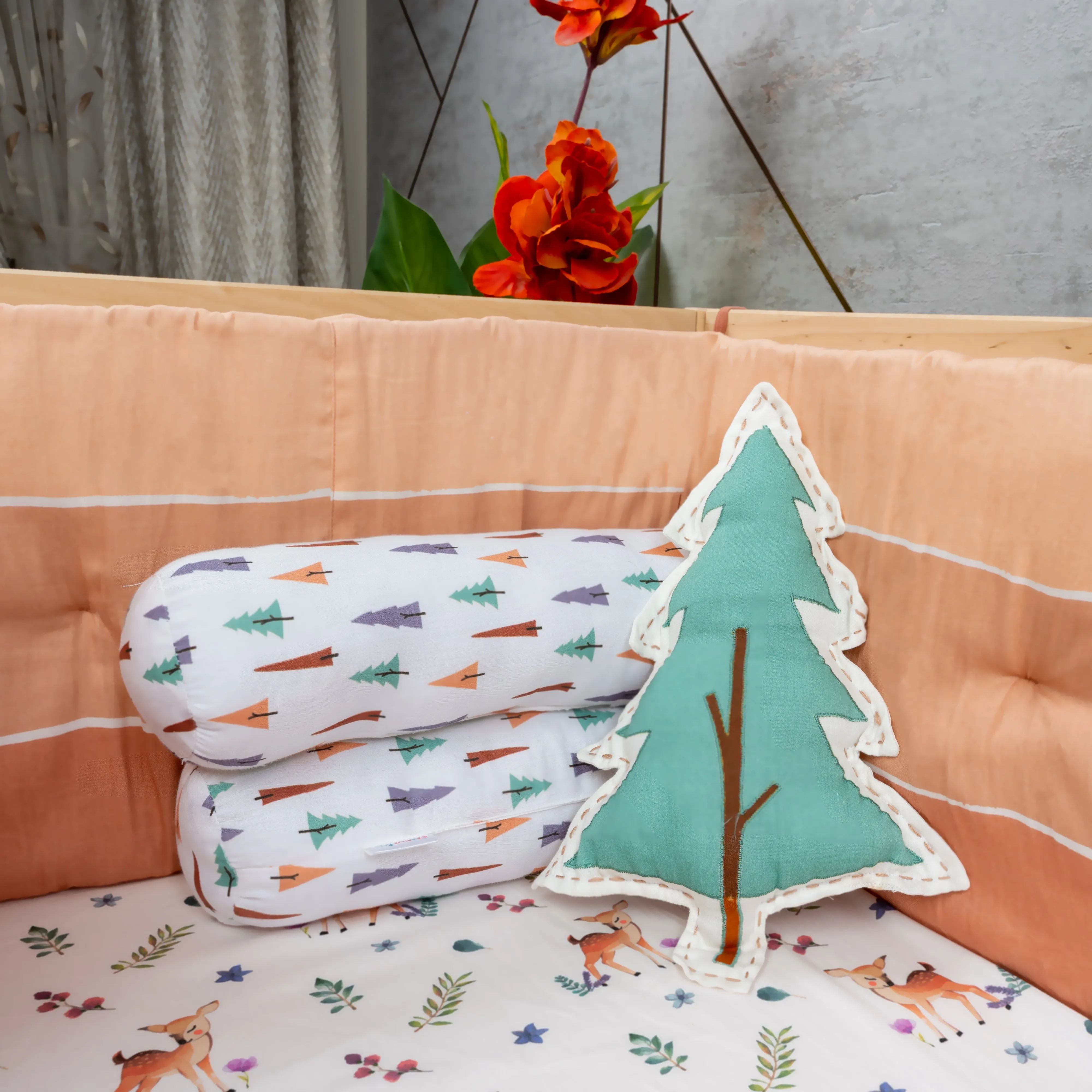 Tiny Snooze Organic Throw Cushion- Tree