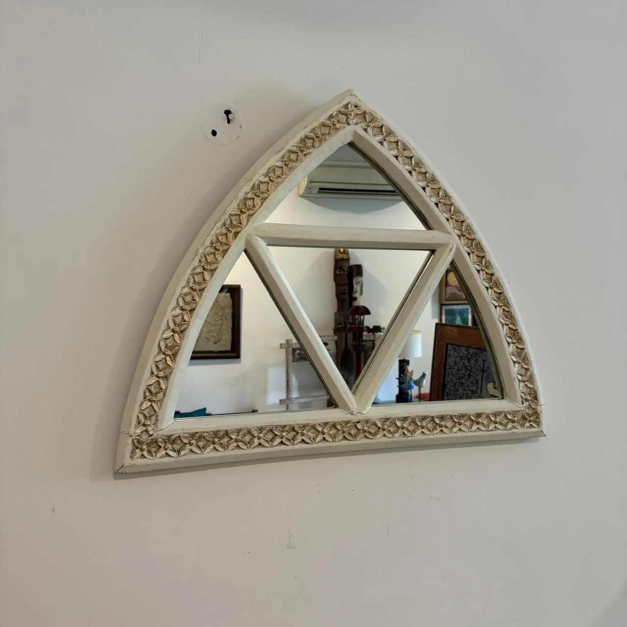 Optimized title: Handcrafted Wooden Mirror: Aaina 15